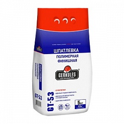 GT-33 Шпатлевка гипсовая БЕЗУСАДОЧНАЯ Геркулес 5 кг, 15 кг